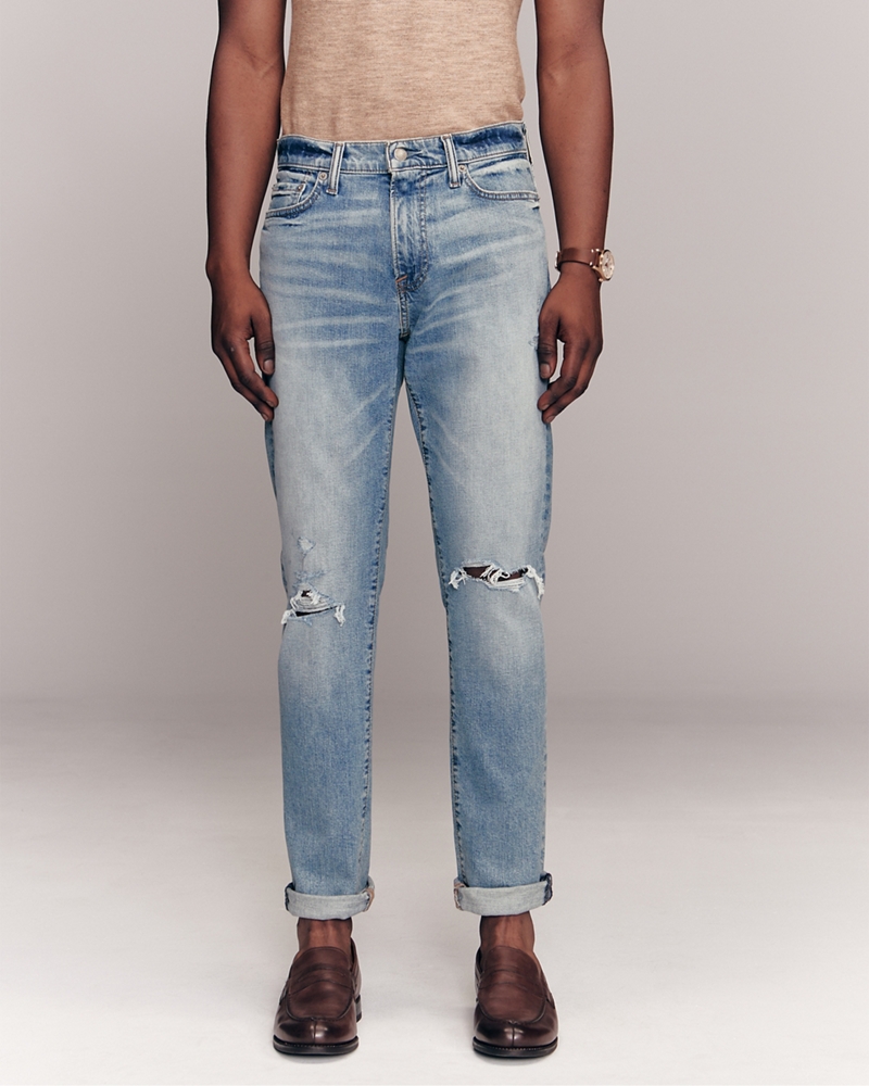 Ripped Athletic Skinny Jeans