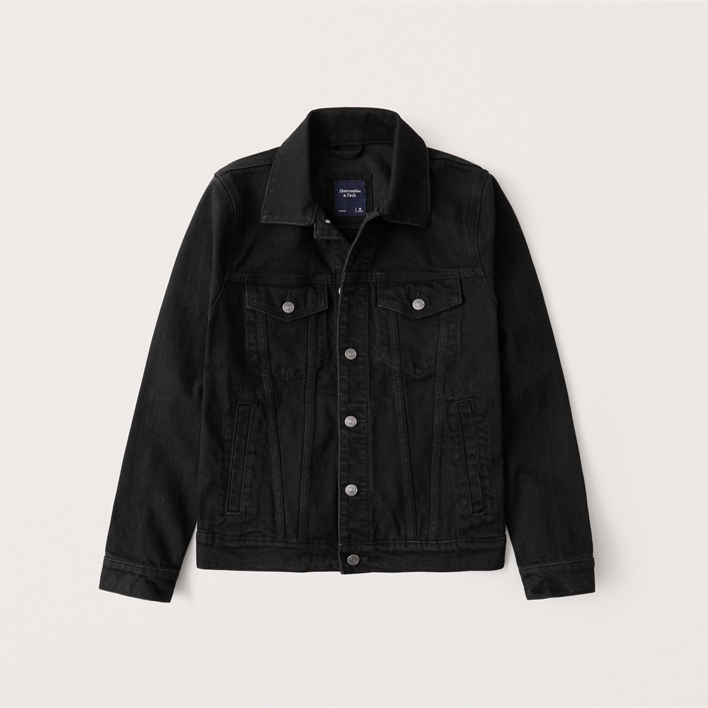 black jean jacket abercrombie