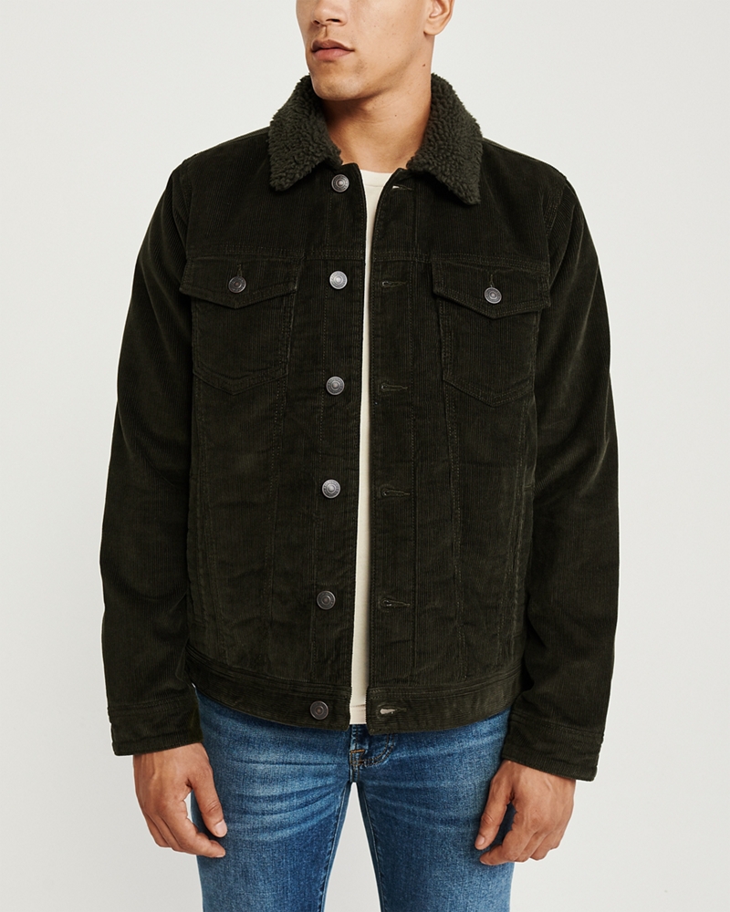 Sherpa-Lined Corduroy Trucker Jacket