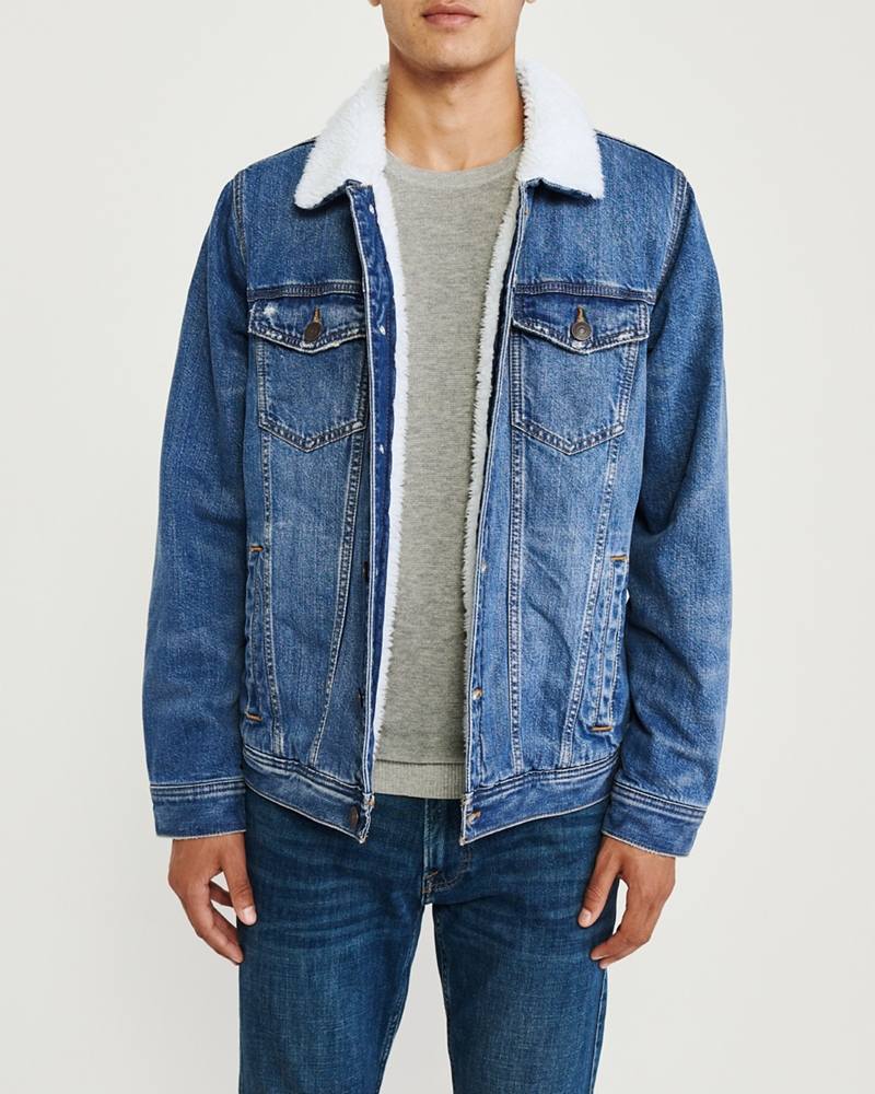 Sherpa-Lined Denim Jacket