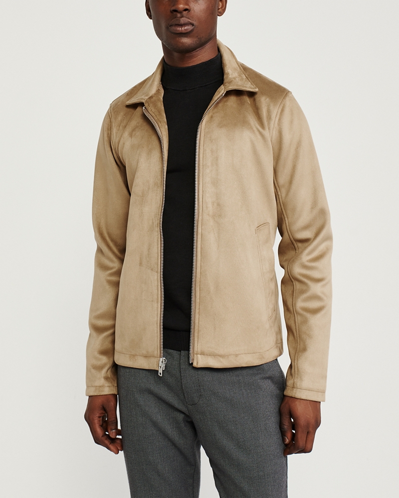 Faux Suede Trucker Jacket