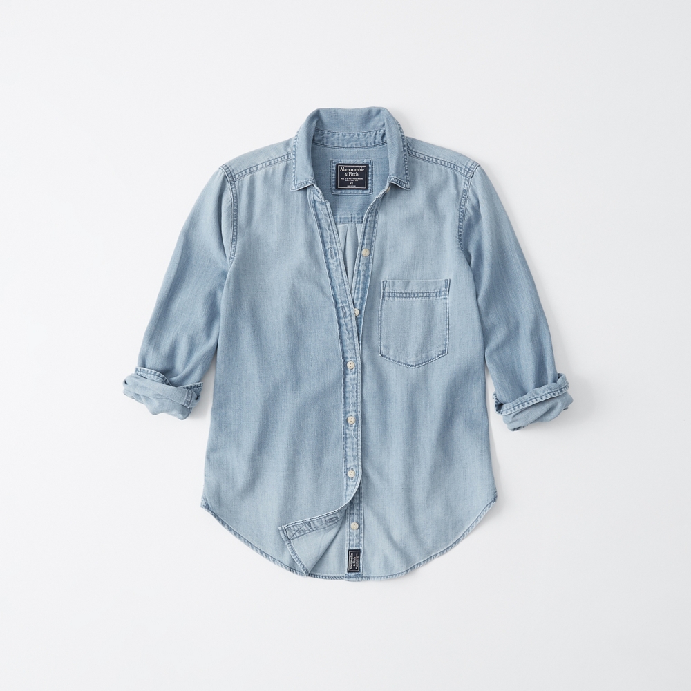 Long-Sleeve Denim Shirt | Abercrombie 