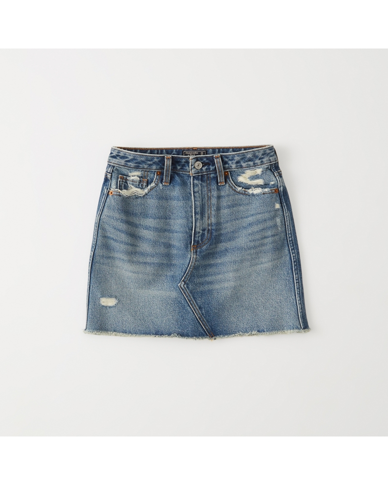 Womens Denim Mini Skirt Womens Bottoms