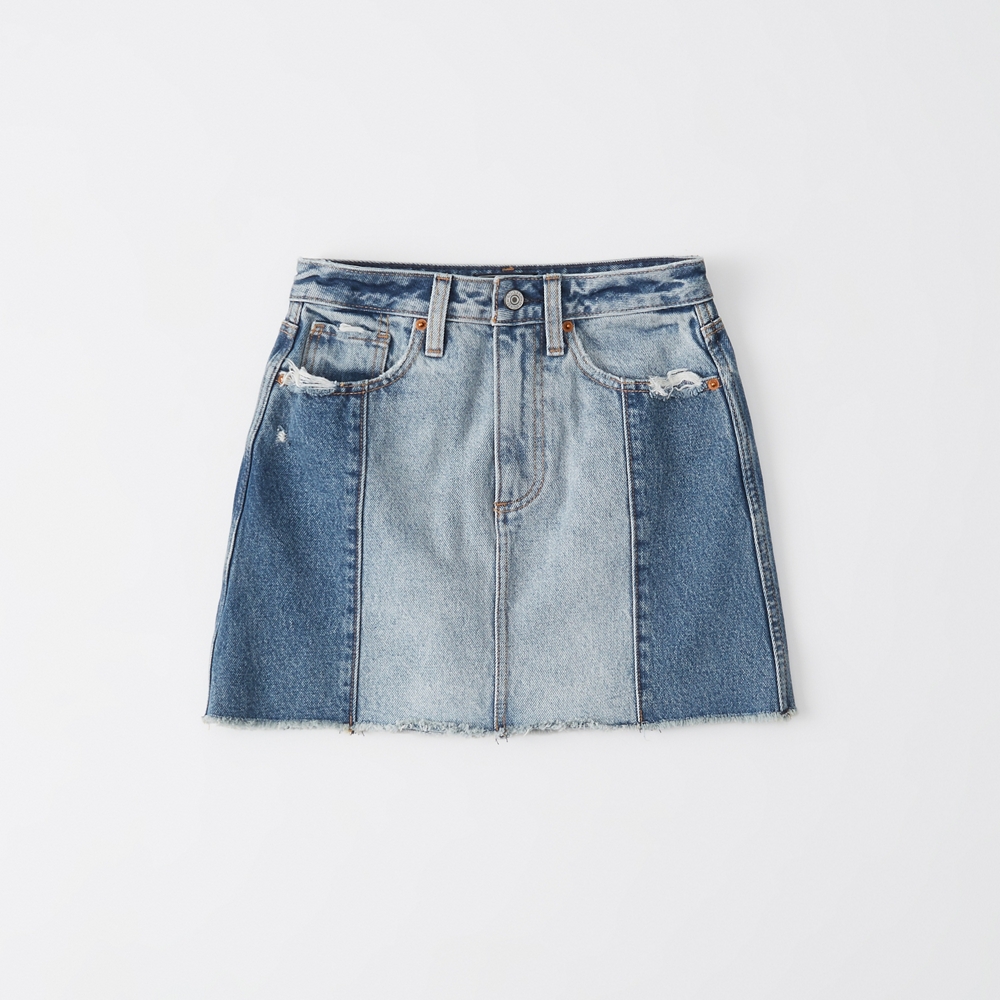 two tone jean skirt