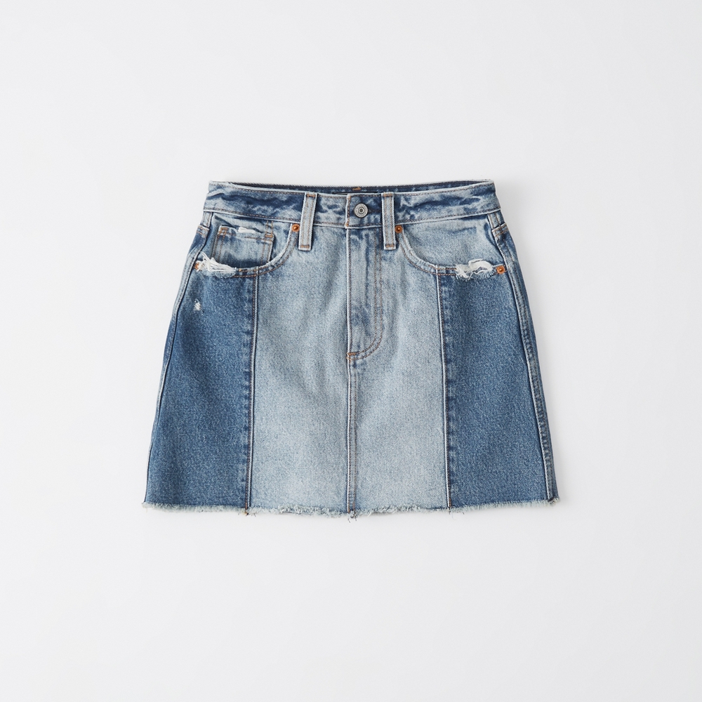 two tone denim skirt