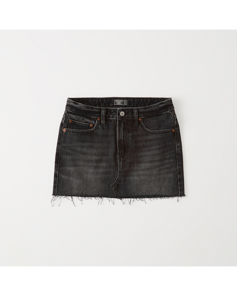 Womens Black Denim Micro Mini Skirt Womens Clearance