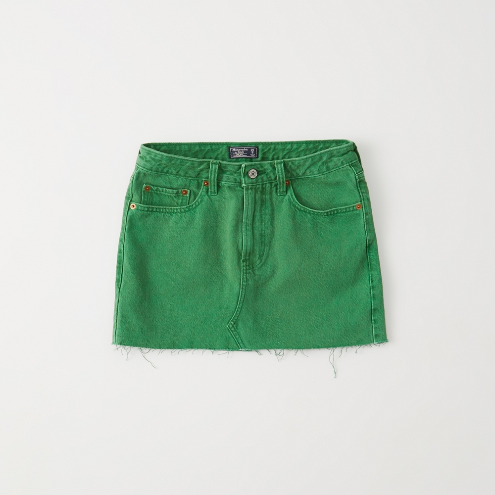 green jean skirt