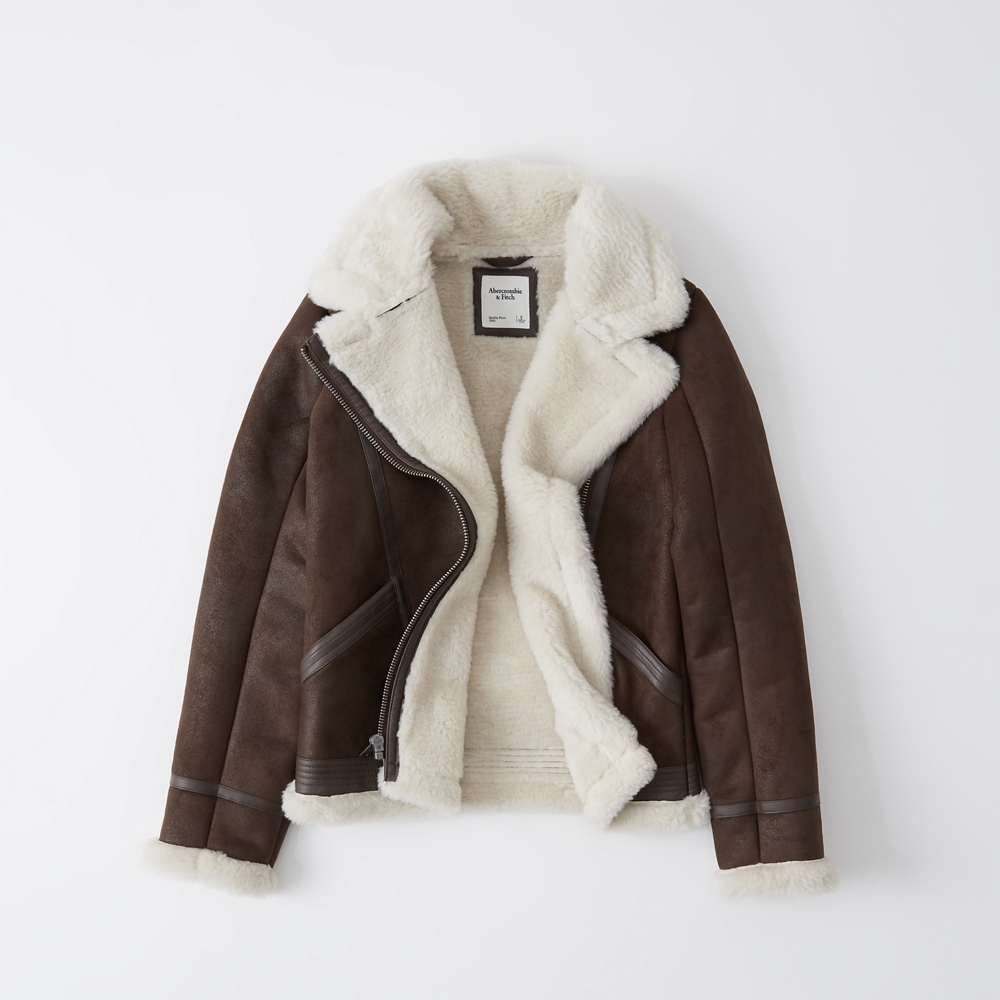 abercrombie shearling coat