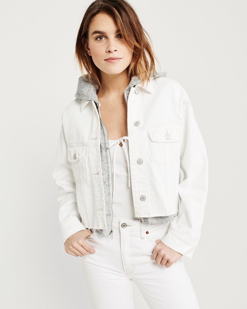 Cropped Girlfriend Denim Twofer Jacket