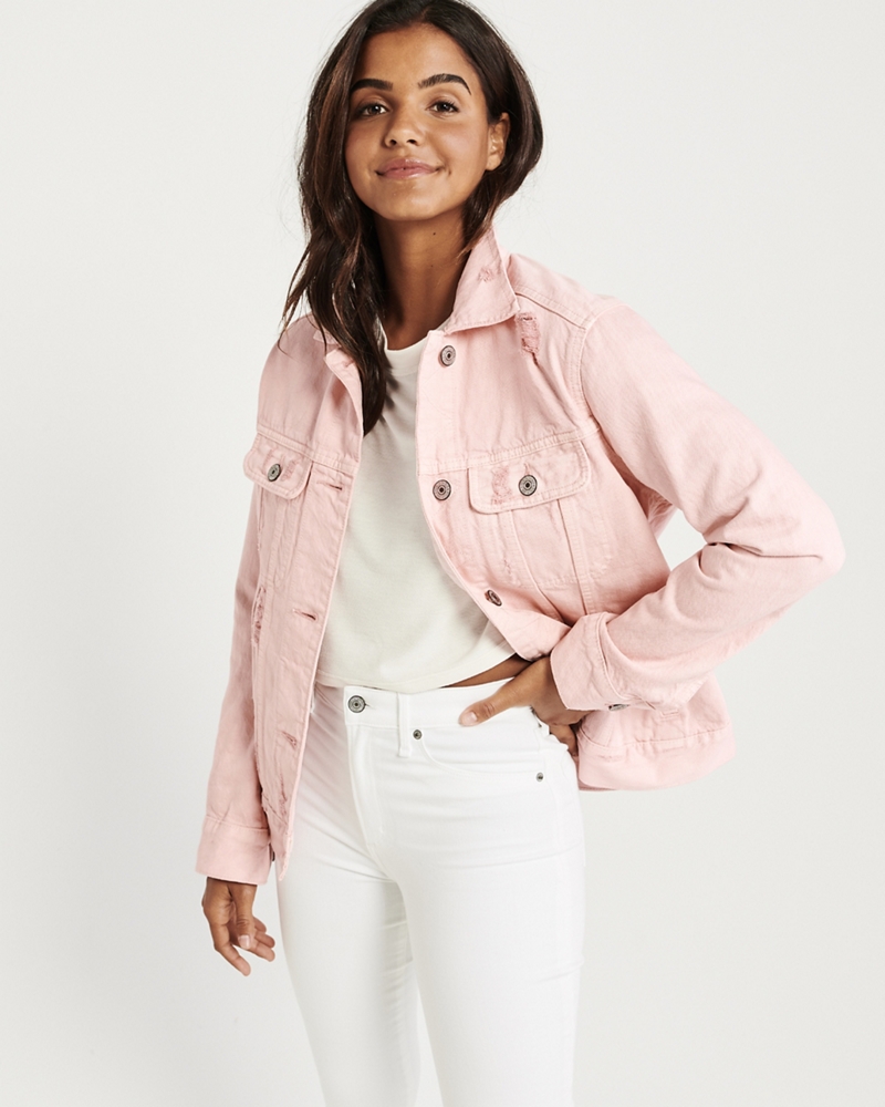 Light Pink Oversized Denim Jacket