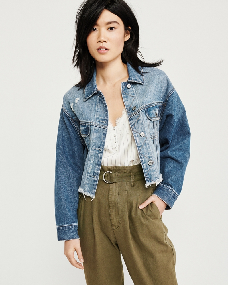 Cutoff Girlfriend Denim Jacket