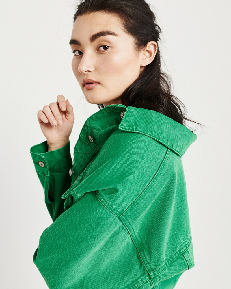 Cropped Girlfriend Denim Jacket