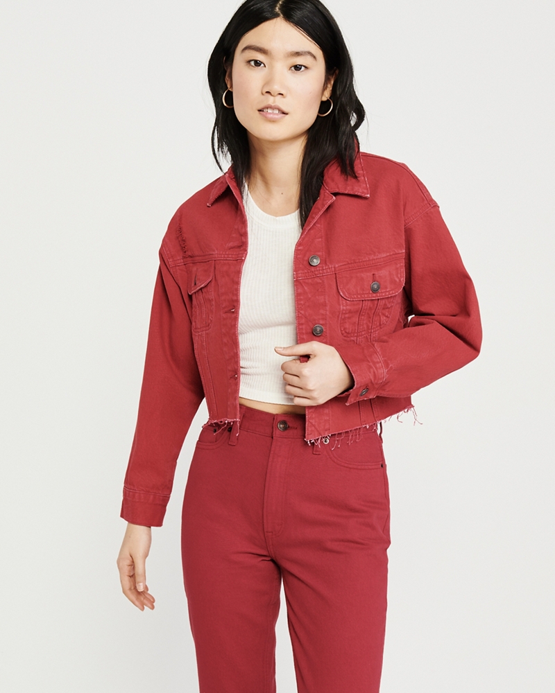 abercrombie cropped denim jacket