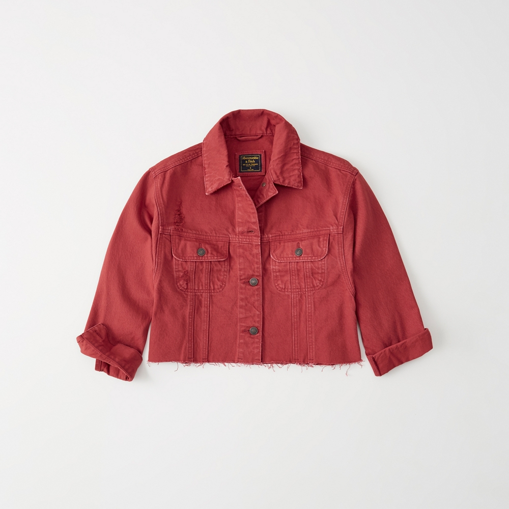 abercrombie cropped denim jacket