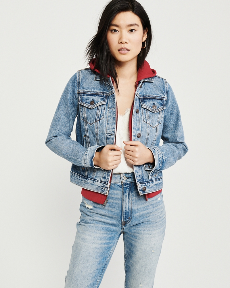 Denim Sweatshirt Jacket