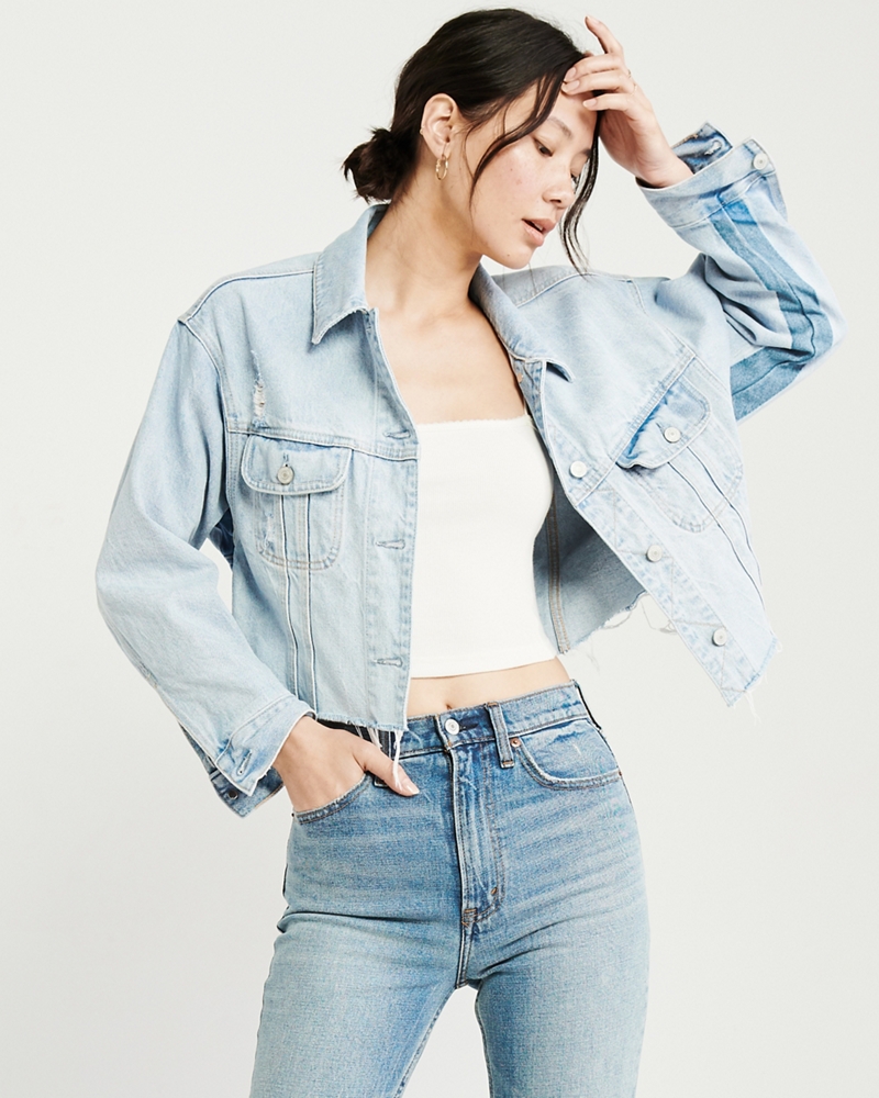 Cropped Girlfriend Denim Jacket