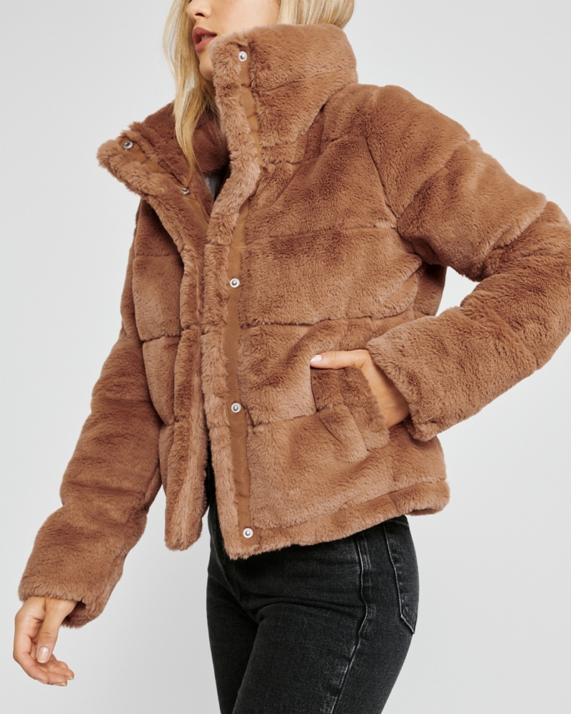 Mini Faux-Fur Puffer Jacket