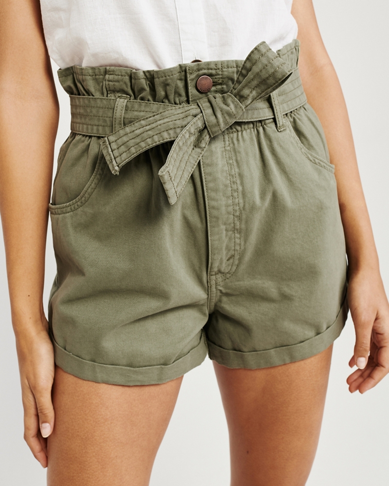 Belted Twill Shorts