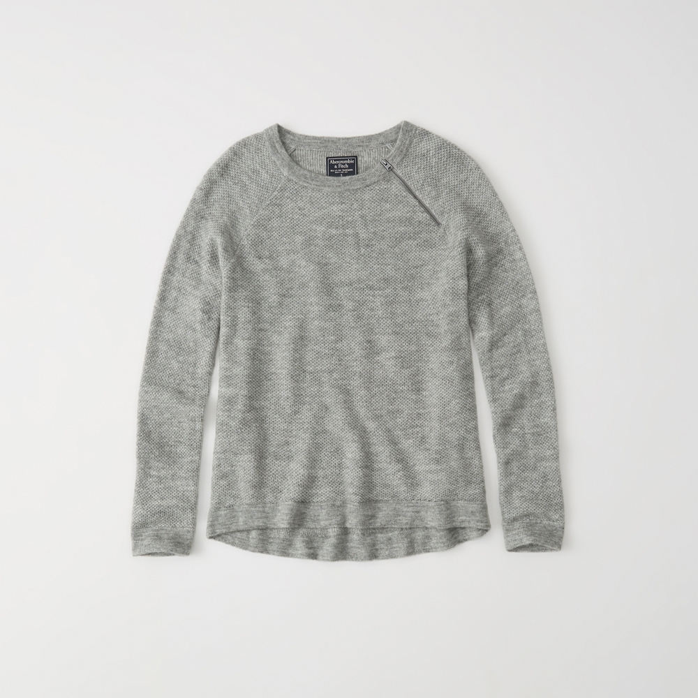 abercrombie pullover zipper crew sweater