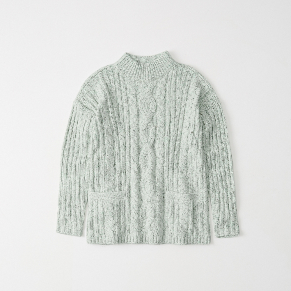 abercrombie cable mock neck sweater