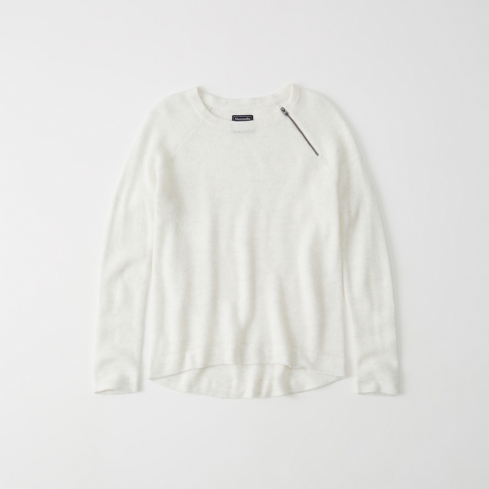 abercrombie pullover zipper crew sweater