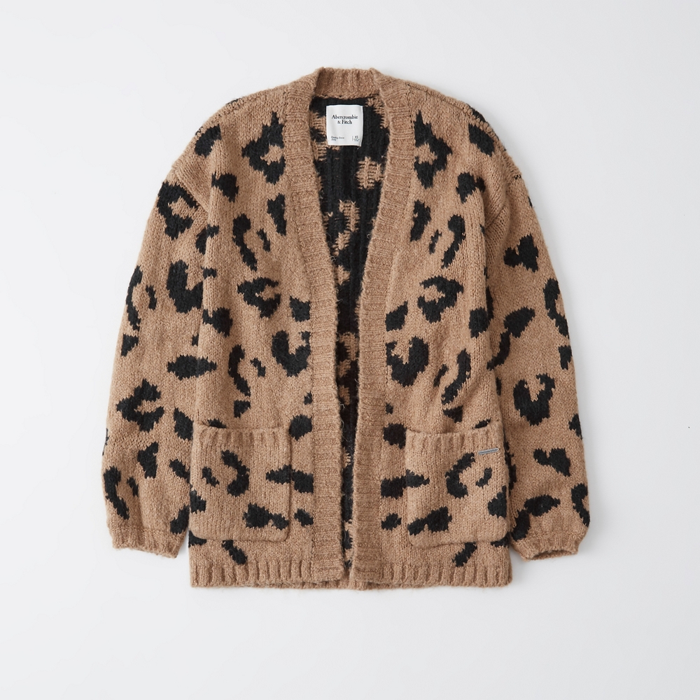 abercrombie leopard cardigan