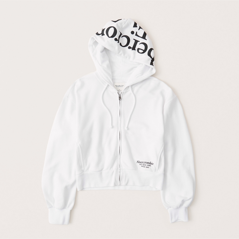 logo full zip hoodie abercrombie