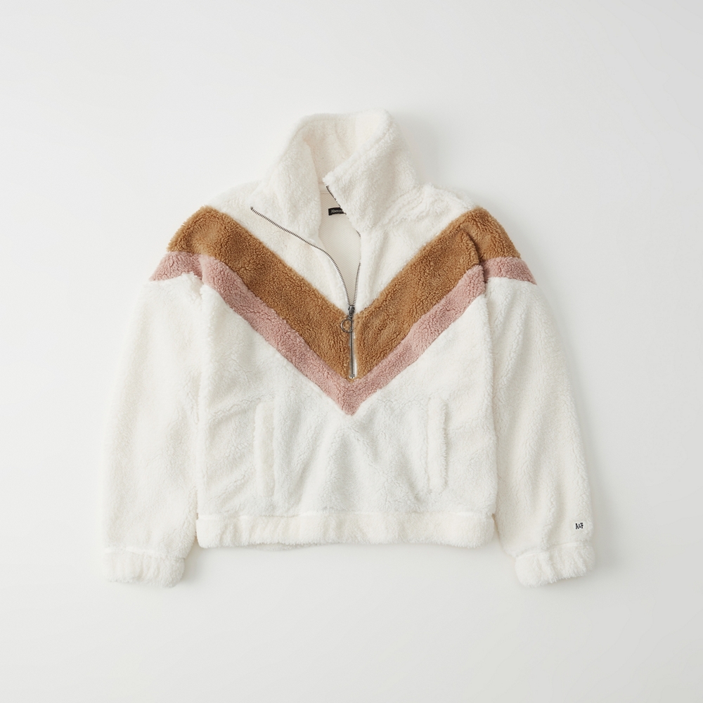 sherpa half zip pullover abercrombie