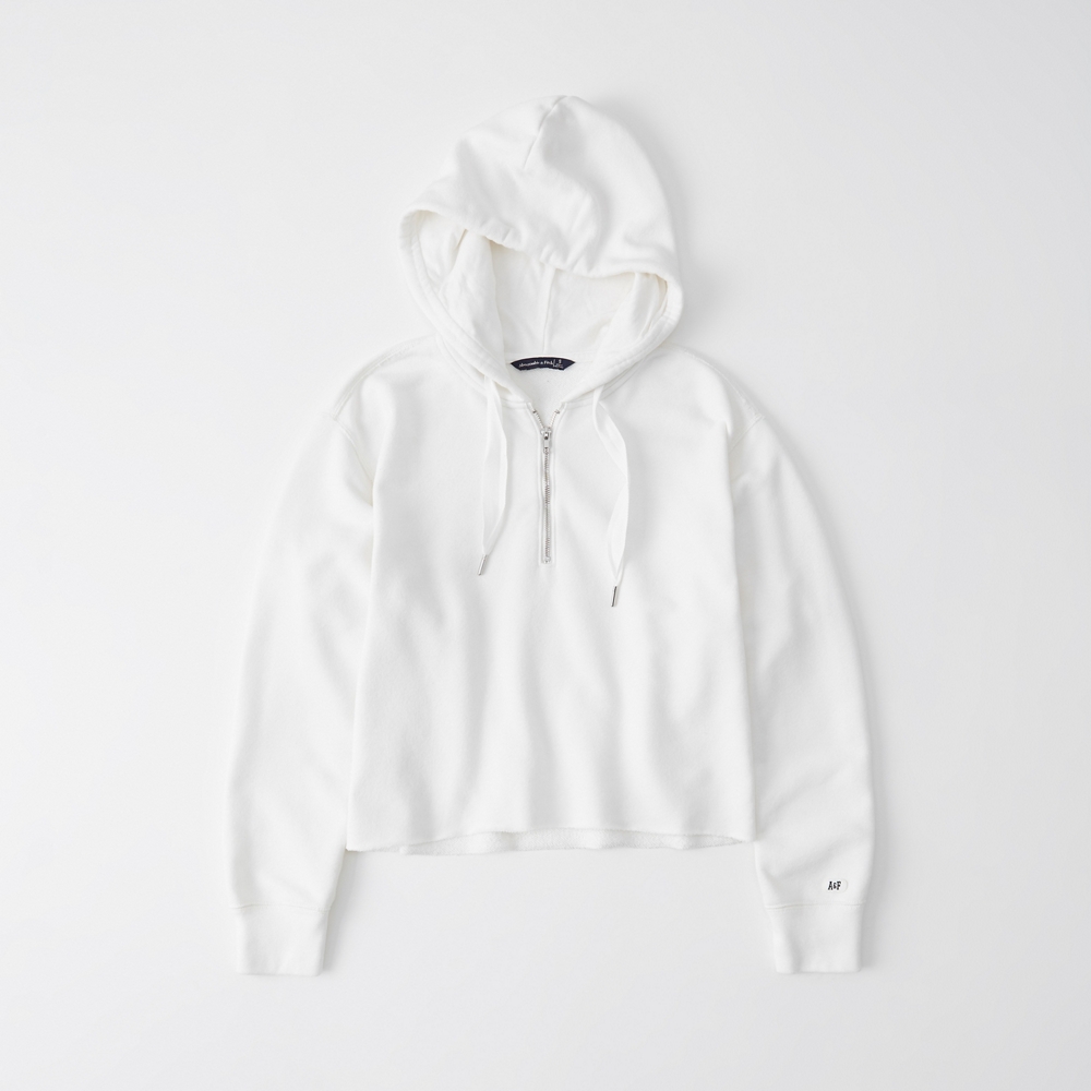 white half zip hoodie