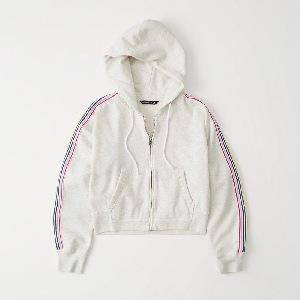 abercrombie logo tape hoodie