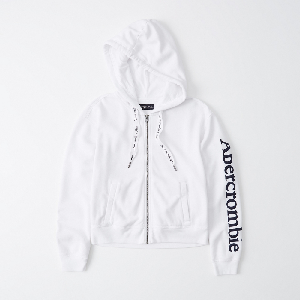 logo full zip hoodie abercrombie
