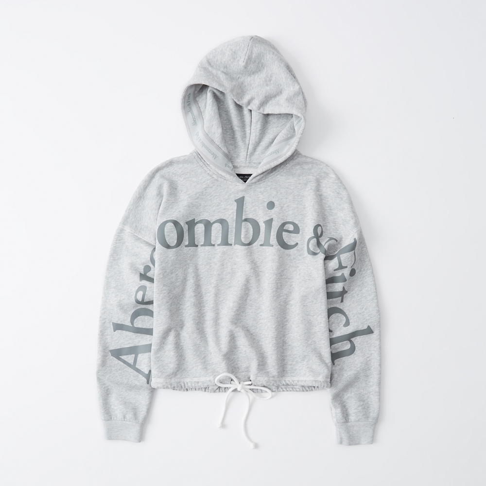 abercrombie logo tape hoodie