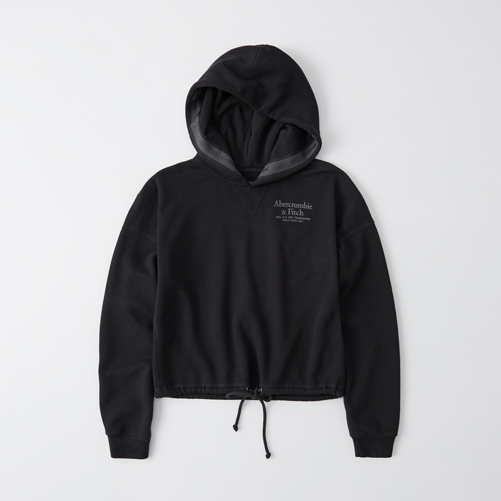 abercrombie logo tape hoodie