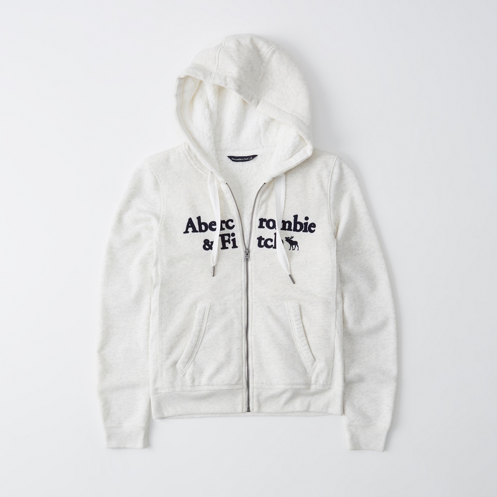 logo full zip hoodie abercrombie