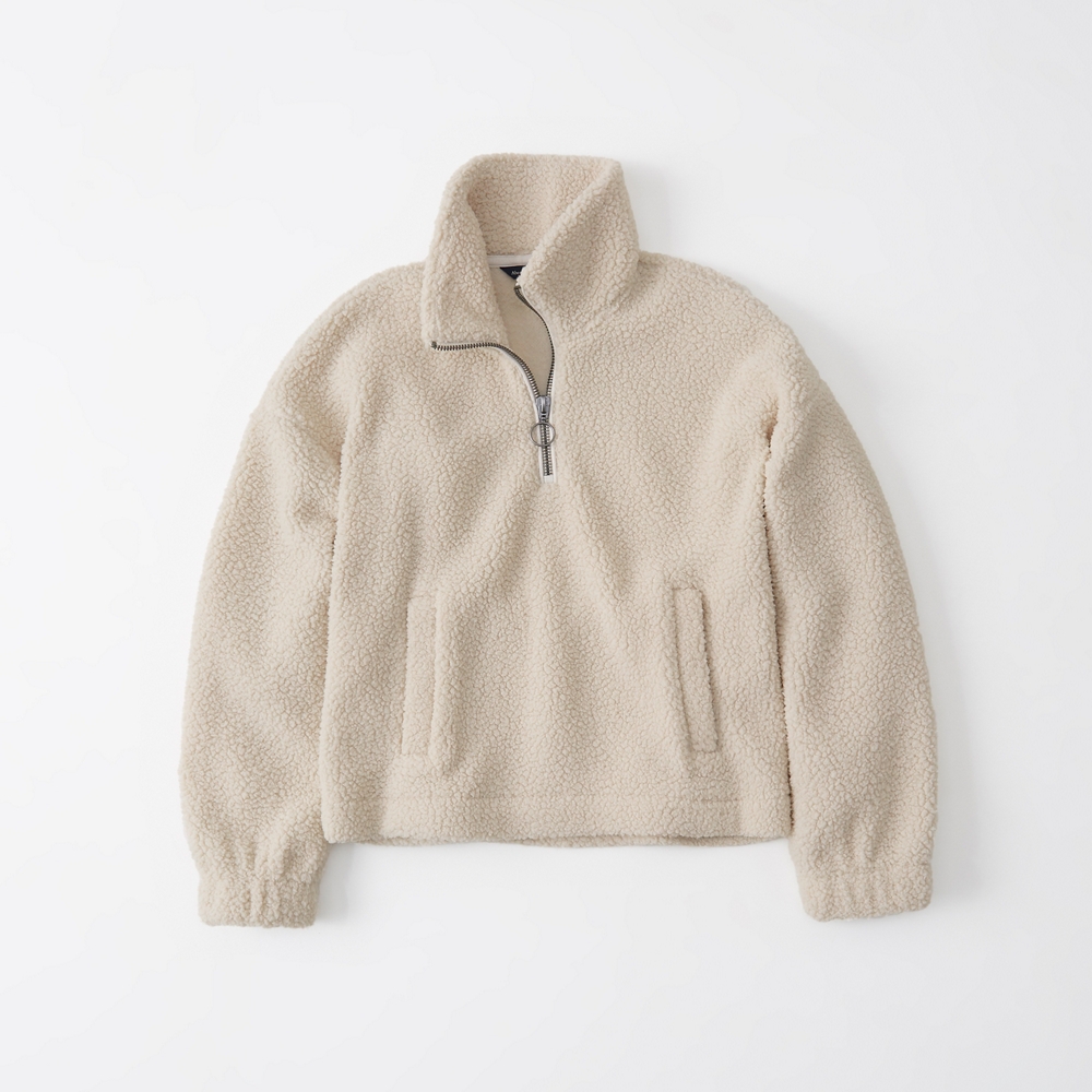 abercrombie sherpa half zip pullover