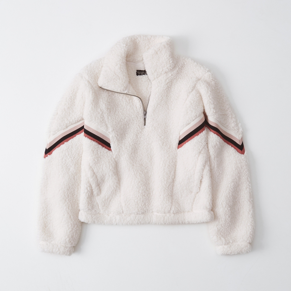 sherpa half zip pullover abercrombie