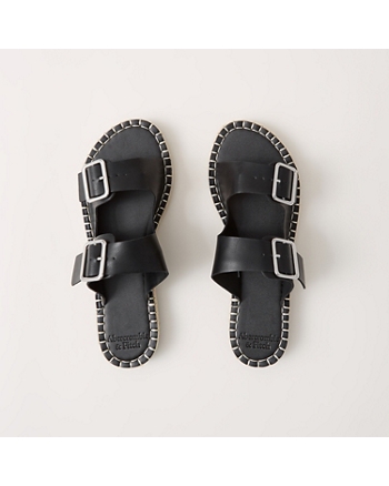 Womens Espadrille Buckle Slides | Womens Shoes | Abercrombie.com