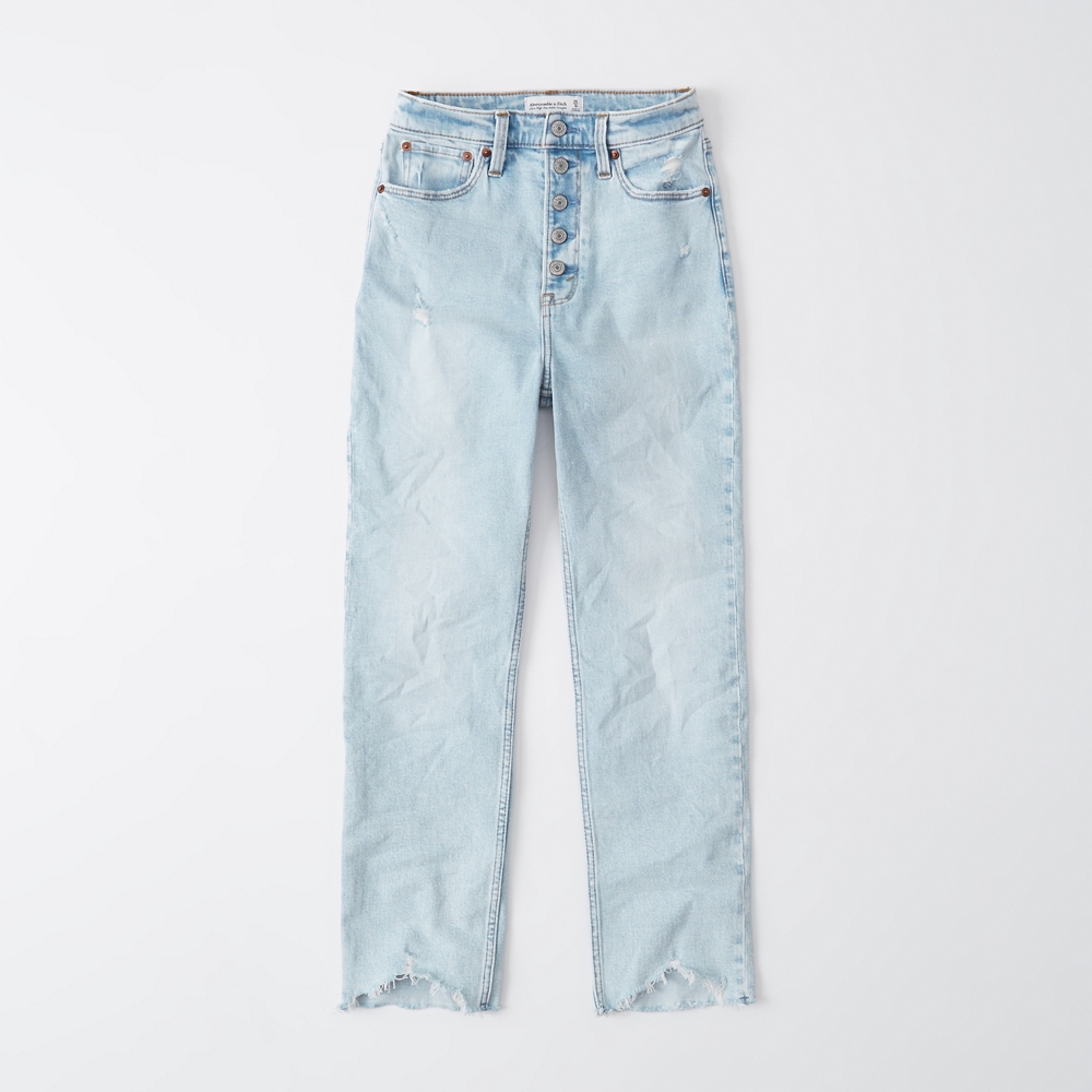 ultra high rise ankle straight jeans