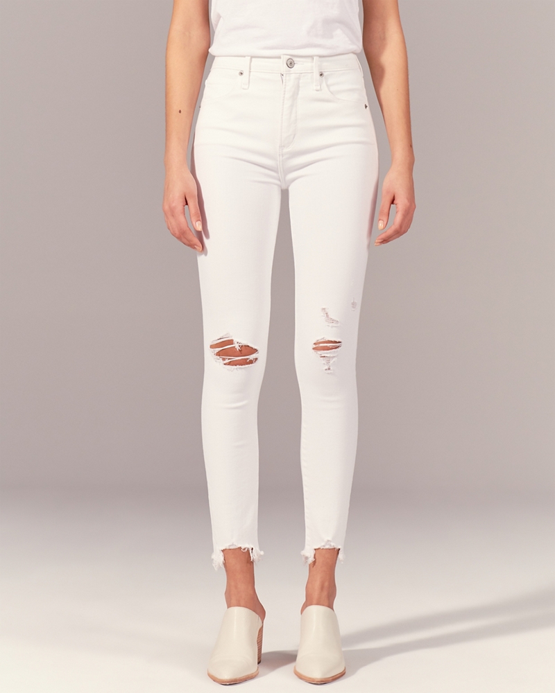 white ankle jeans