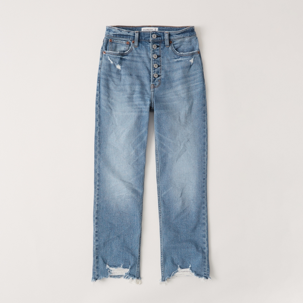 abercrombie ultra high rise ankle straight jeans
