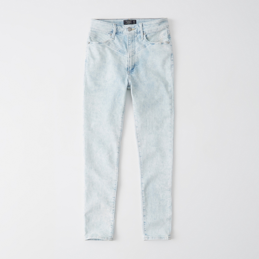 high rise super skinny ankle jeans a&f