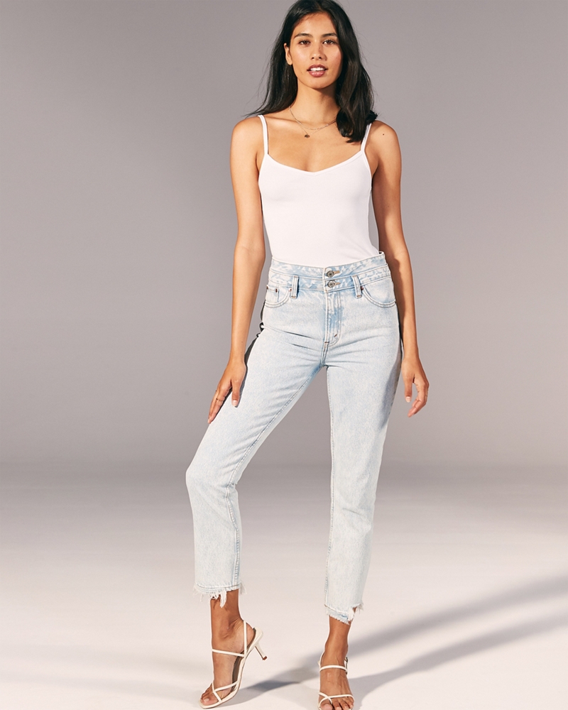 Double Waist High Rise Mom Jeans