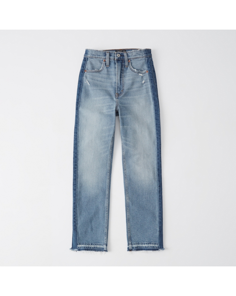 Womens Ultra High Rise Ankle Straight Jeans Womens Bottoms
