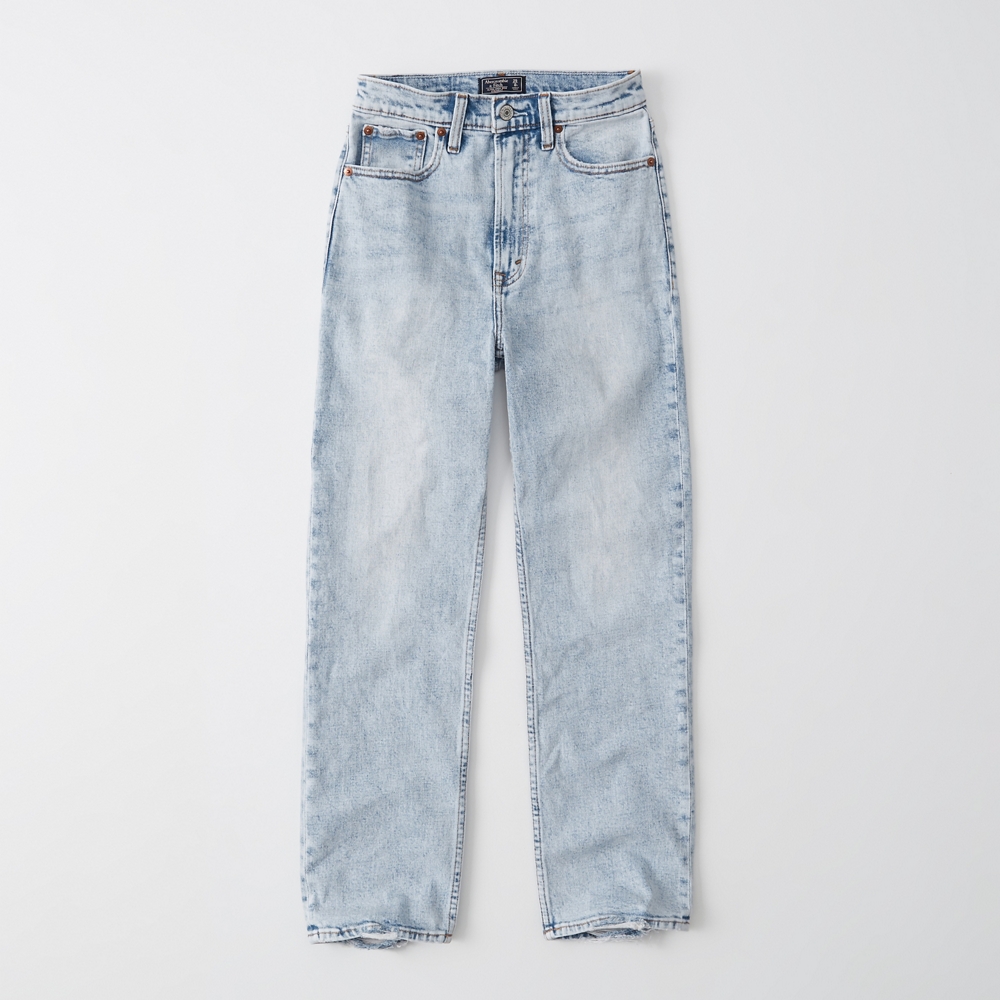 a&f ultra high rise straight jeans