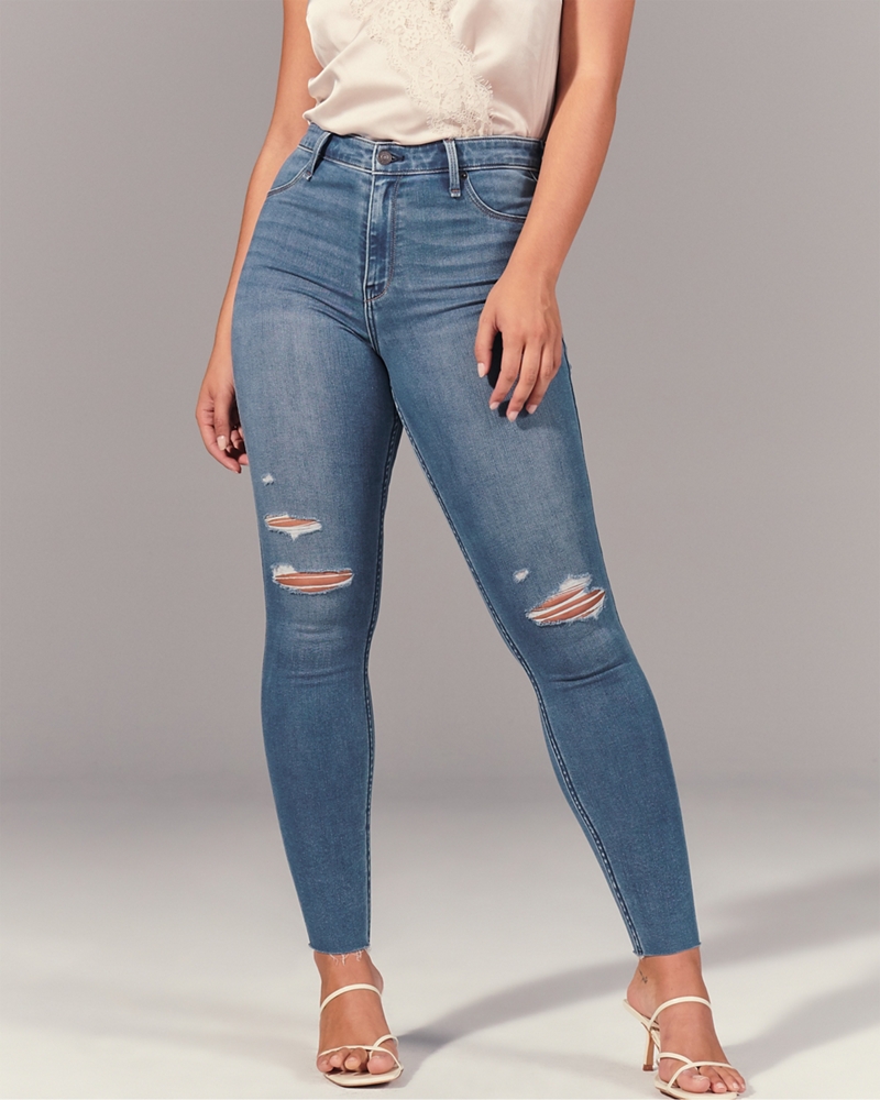 Ripped High Rise Super Stretchy Jean Leggings