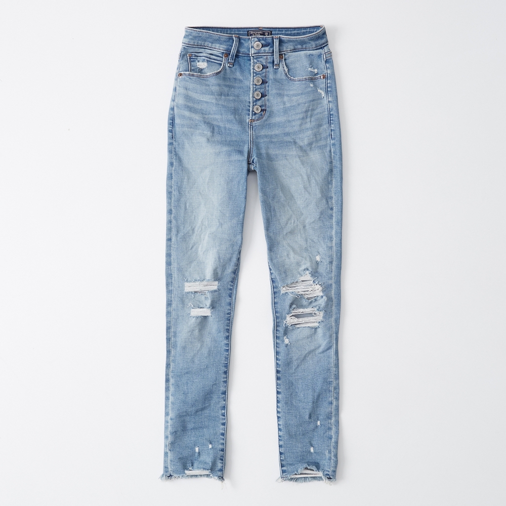 high rise super skinny ankle jeans abercrombie