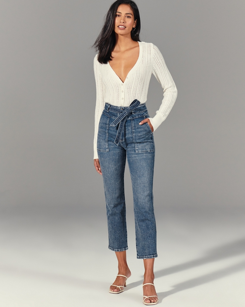 Ultra High Rise Ankle Straight Jeans