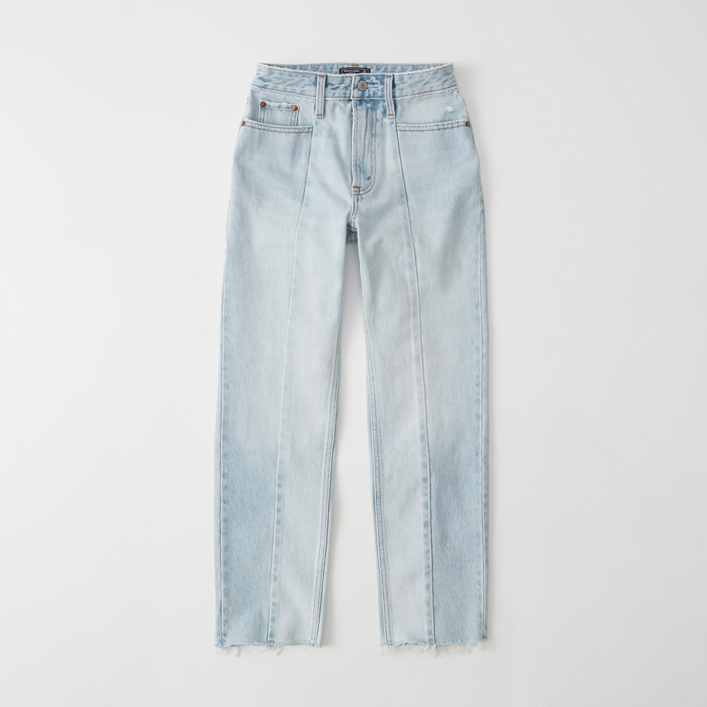 High Rise Ankle Straight Jeans 