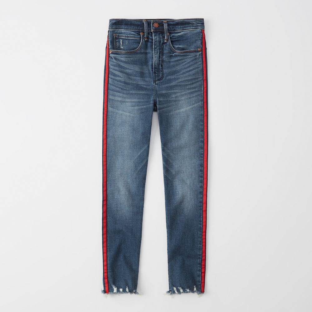 abercrombie striped jeans