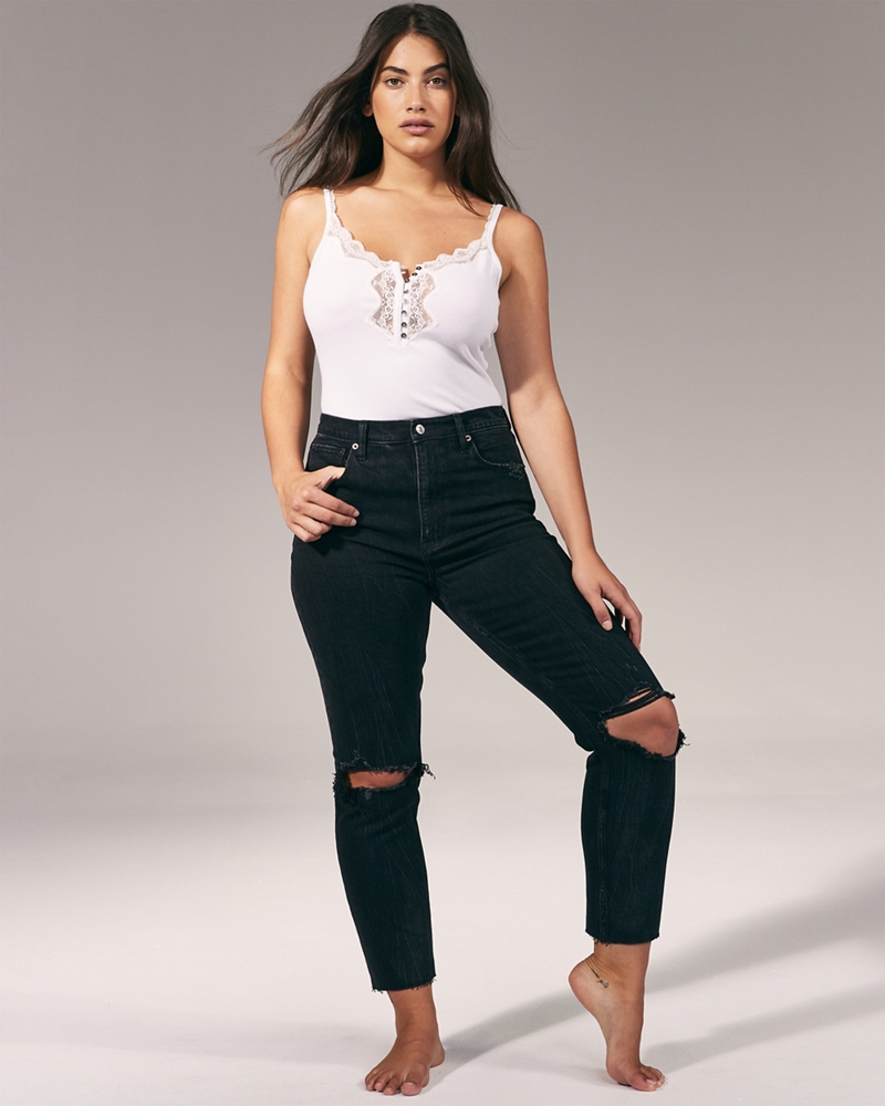 Ultra High Rise Ripped Mom Jeans